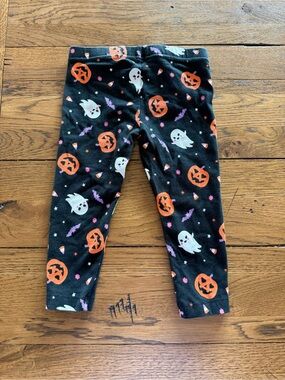 Halloween Pumpkin & Ghost Leggings - Black